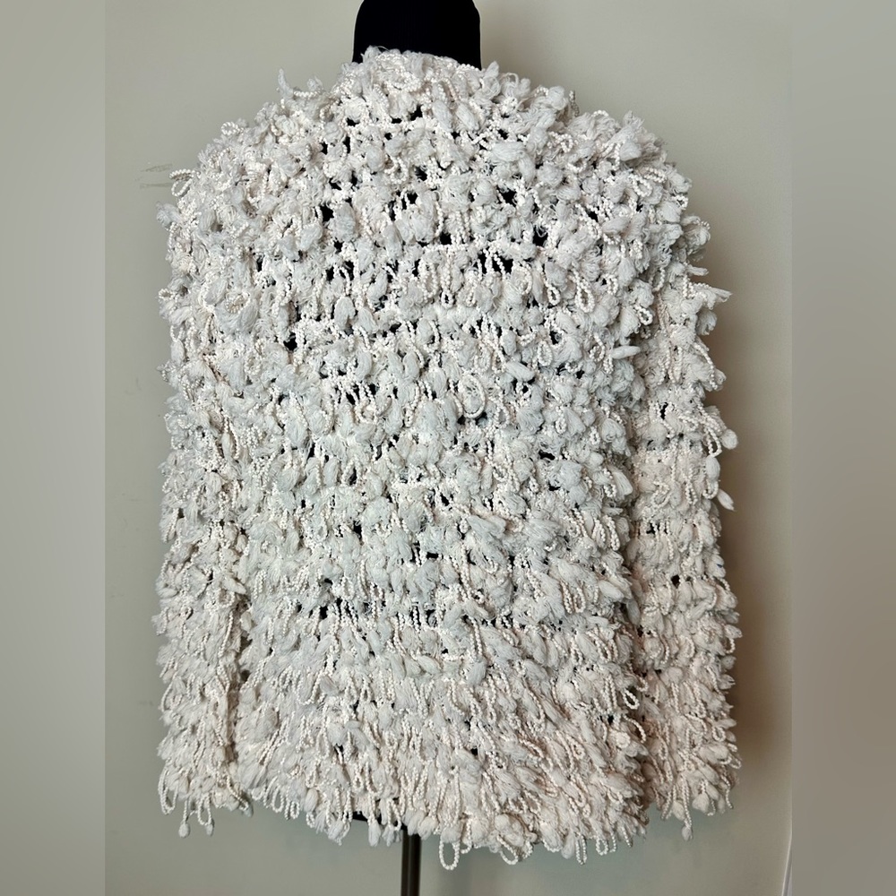 M/L Molly Green Cream Shaggy Cardigan - Picture 2 of 9